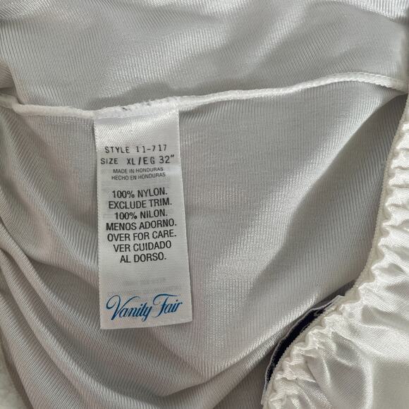 Vintage Vanity Fair Half Slip Skirt Size XL White Solid Side Slit Midi Satin - Picture 11 of 15
